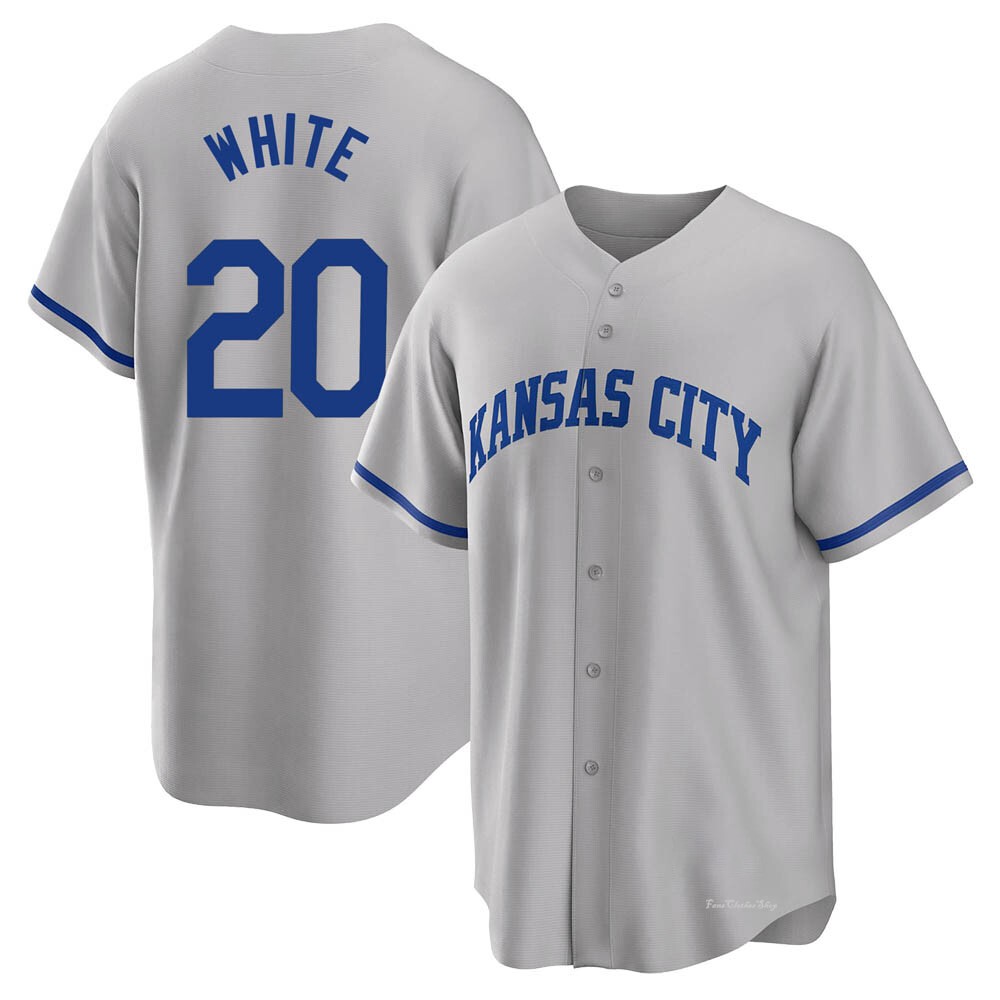 Men's Frank White Kansas City Royals Replica Gray 2022 Road Jersey