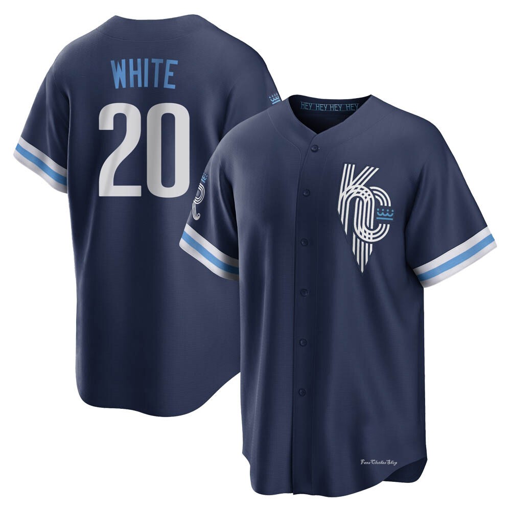 Men's Frank White Kansas City Royals Replica Navy 2022 City Connect Jersey