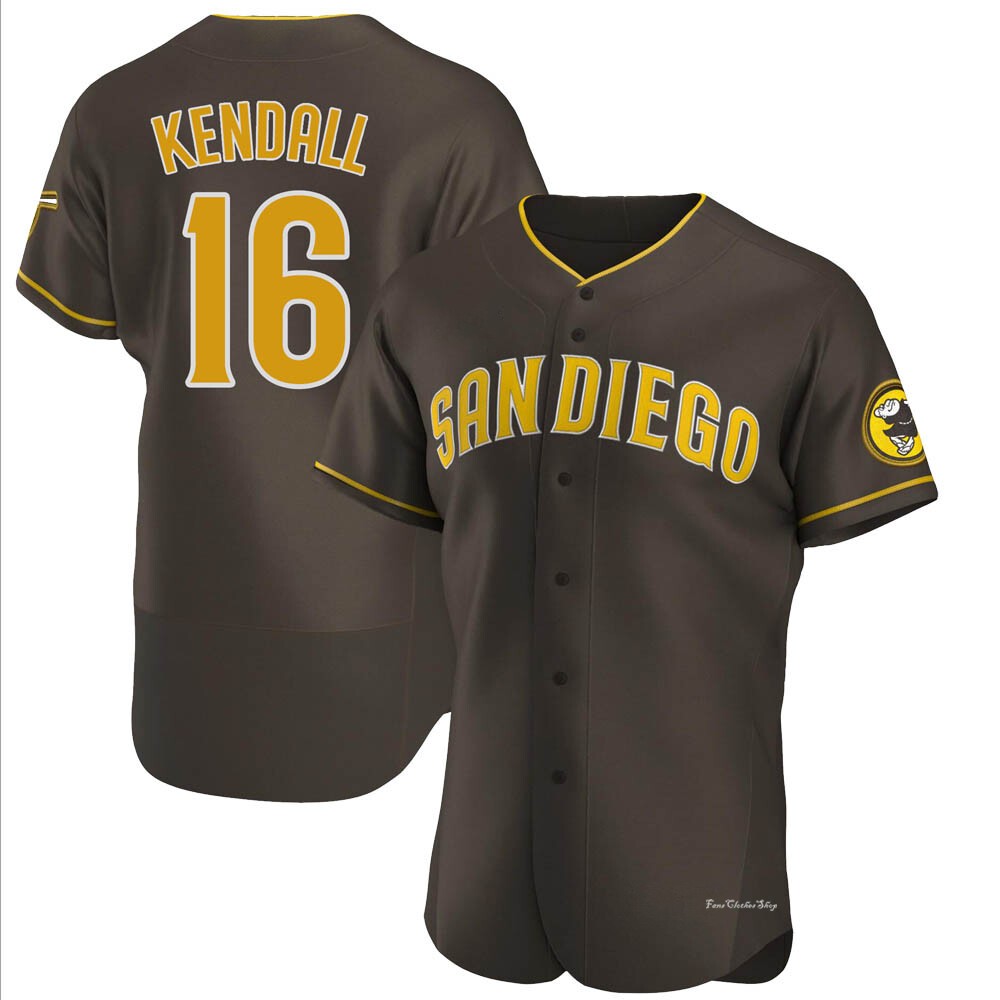 Men's Fred Kendall San Diego Padres Authentic Brown Road Jersey