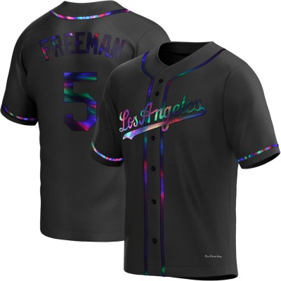 Men's Freddie Freeman Los Angeles Dodgers Replica Black Holographic Alternate Jersey