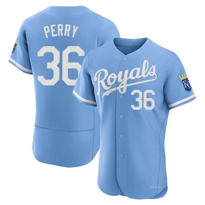 Men's Gaylord Perry Kansas City Royals Authentic Light Blue 2022 Alternate Jersey