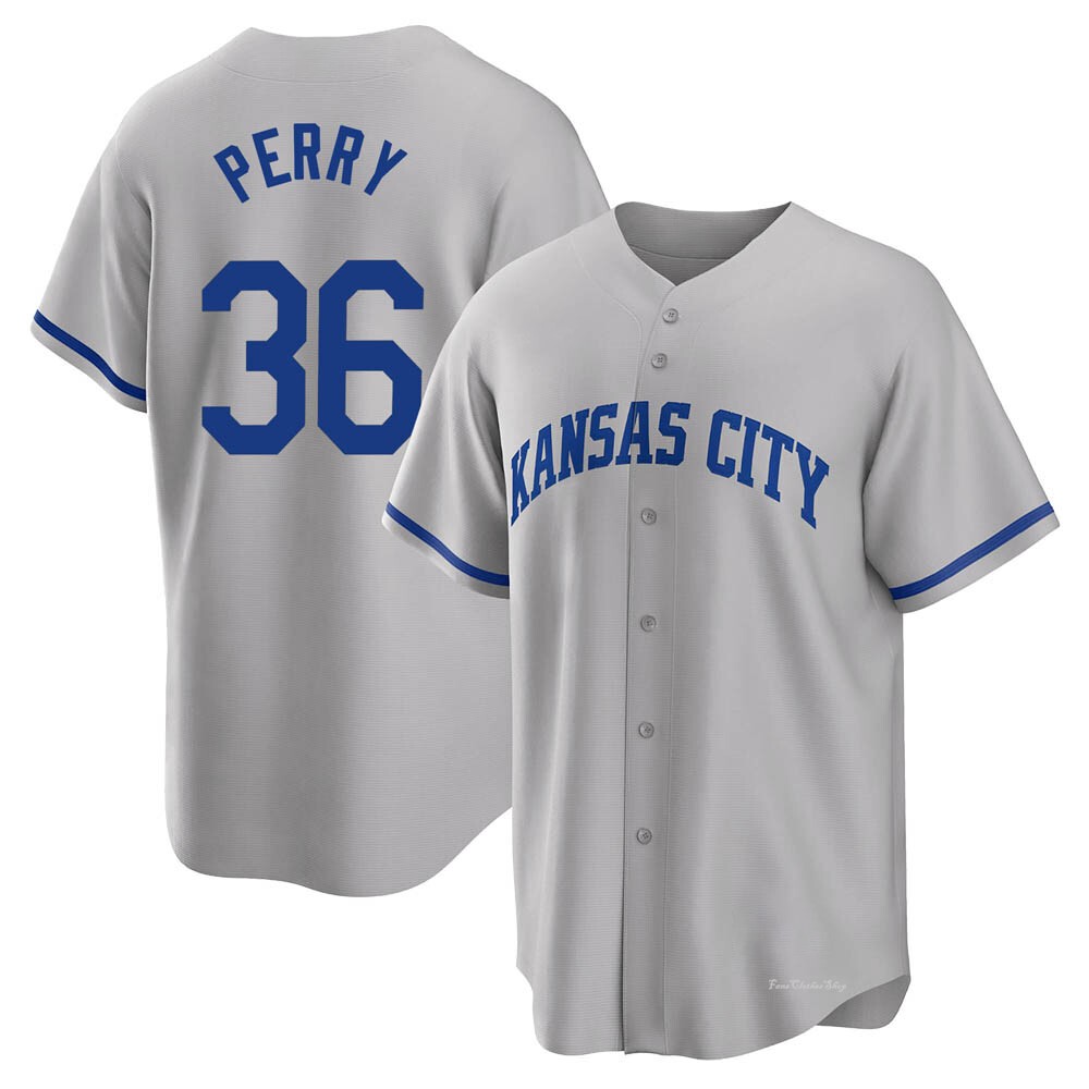 Men's Gaylord Perry Kansas City Royals Replica Gray 2022 Road Jersey