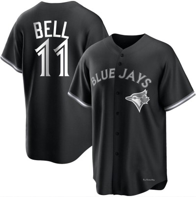 Men's George Bell Toronto Blue Jays Replica Black/White Jersey