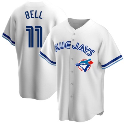 Men's George Bell Toronto Blue Jays Replica White Home Cooperstown Collection Jersey