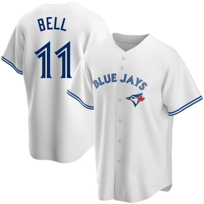 Men's George Bell Toronto Blue Jays Replica White Home Jersey