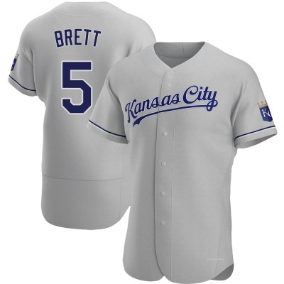 Men's George Brett Kansas City Royals Authentic Gray Road Jersey