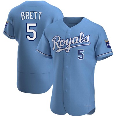 Men's George Brett Kansas City Royals Authentic Light Blue Alternate Jersey