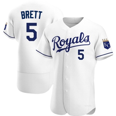 Men's George Brett Kansas City Royals Authentic White Home Jersey