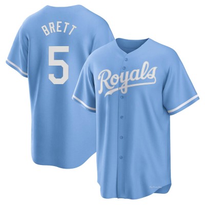 Men's George Brett Kansas City Royals Replica Light Blue 2022 Alternate Jersey