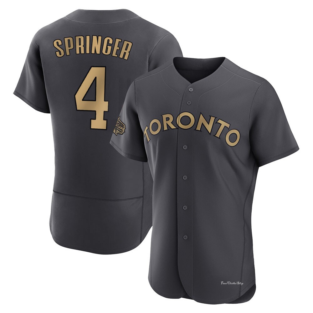 Men's George Springer Toronto Blue Jays Game Charcoal Authentic 2022 All-Star Jersey