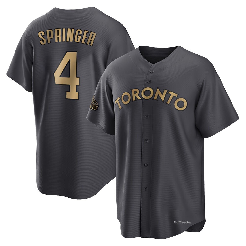 Men's George Springer Toronto Blue Jays Game Charcoal Replica 2022 All-Star Jersey