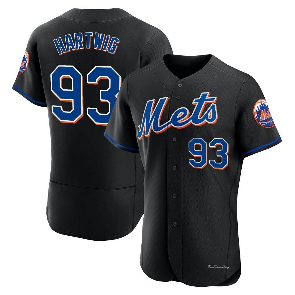 Men's Grant Hartwig New York Mets Authentic Black 2022 Alternate Jersey