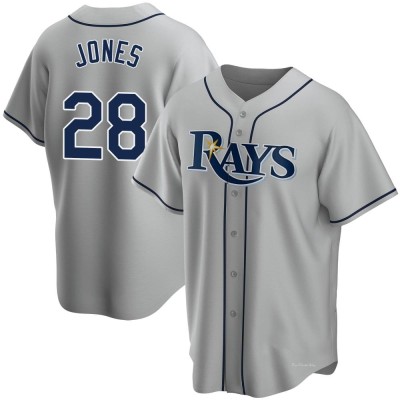 Men's Greg Jones Tampa Bay Rays Replica Gray Road Jersey