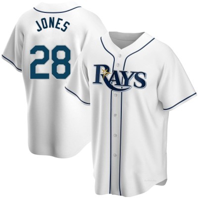 Men's Greg Jones Tampa Bay Rays Replica White Home Jersey