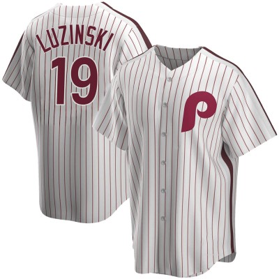 Men's Greg Luzinski Philadelphia Phillies Replica White Home Cooperstown Collection Jersey
