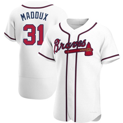 Men's Greg Maddux Atlanta Braves Authentic White Home Jersey