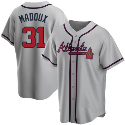 Men's Greg Maddux Atlanta Braves Replica Gray Road Jersey