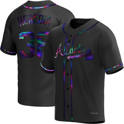 Men's Guillermo Heredia Atlanta Braves Replica Black Holographic Alternate Jersey