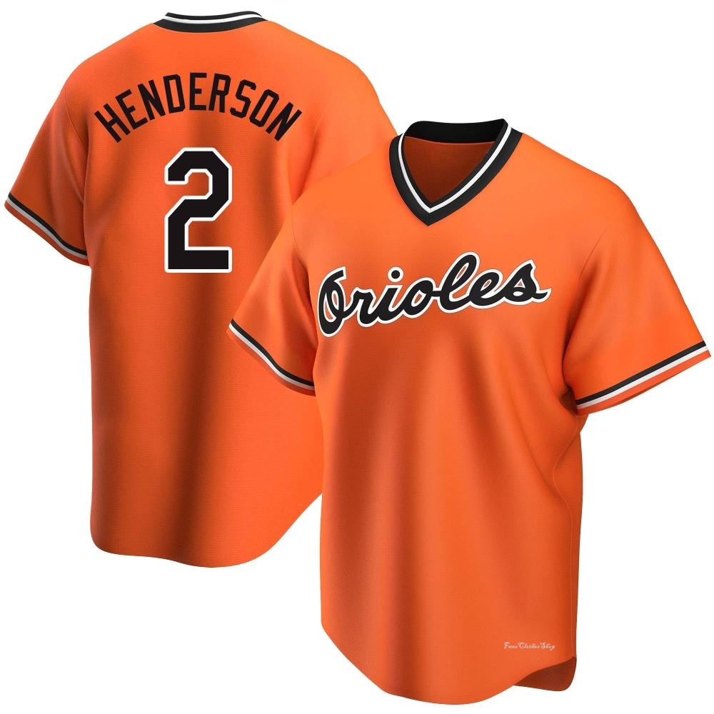 Men's Gunnar Henderson Baltimore Orioles Replica Orange Alternate Cooperstown Collection Jersey