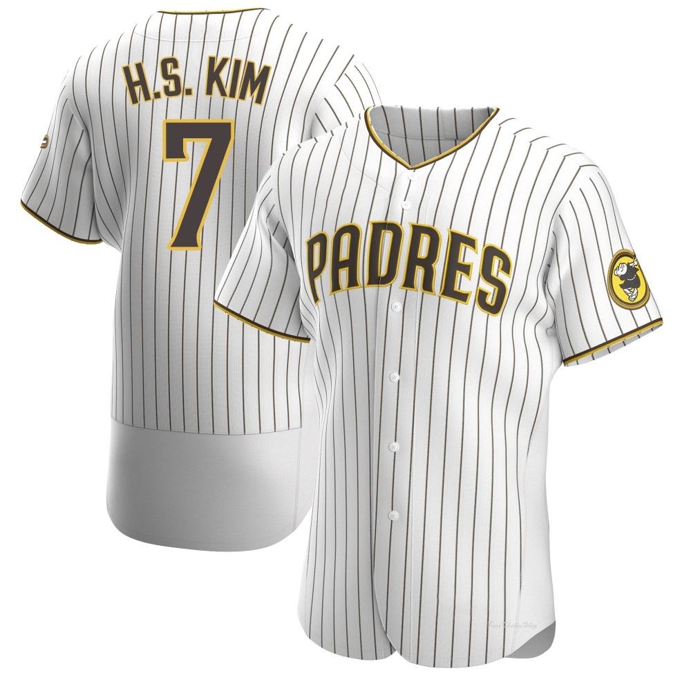 Men's Ha-Seong Kim San Diego Padres Authentic White/Brown Home Jersey ...