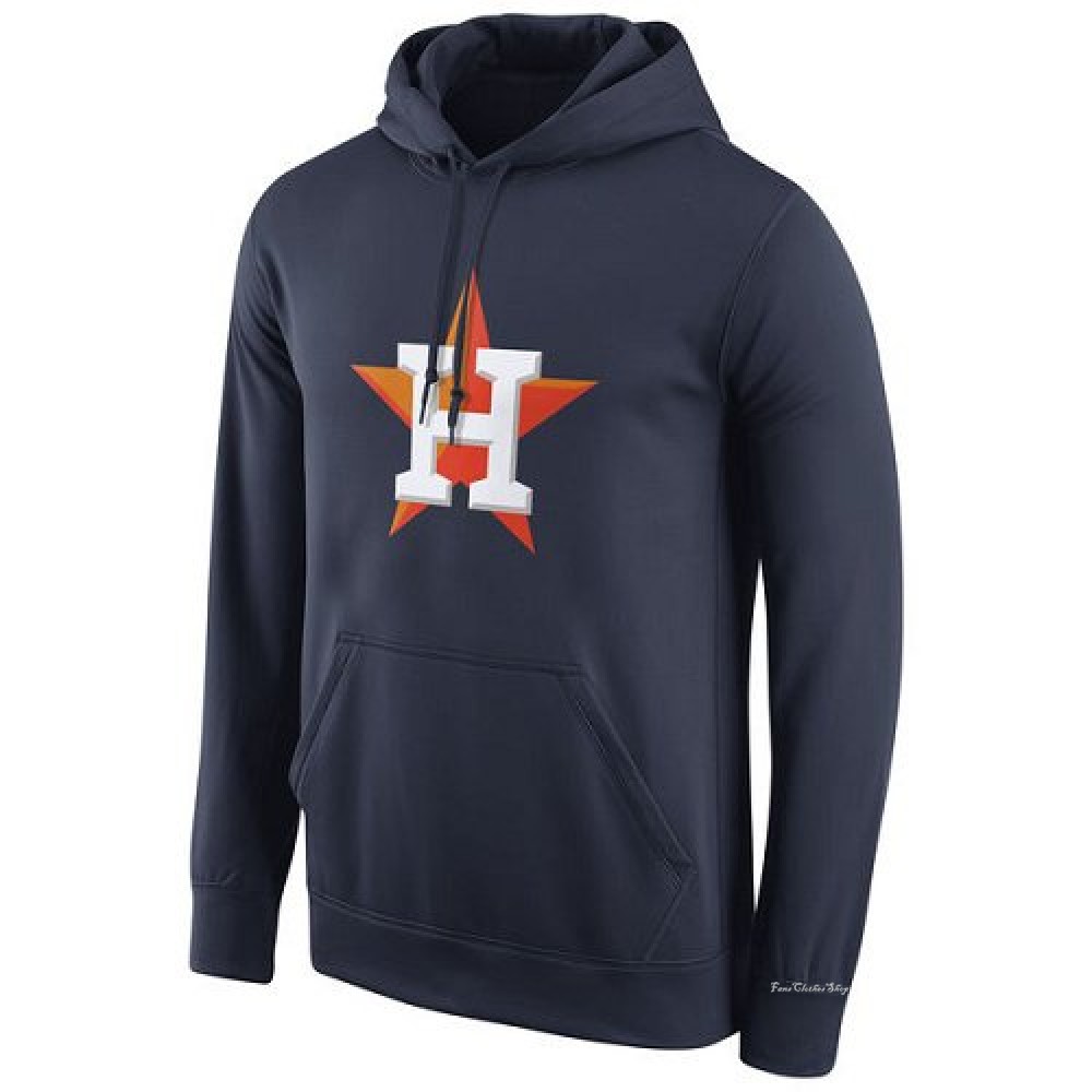 Men's Houston Astros Navy Logo Performance Pullover Hoodie -