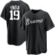 Men's Huascar Ynoa Atlanta Braves Replica Black/White Jersey