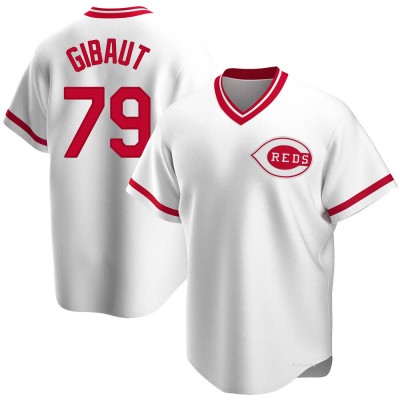 Men's Ian Gibaut Cincinnati Reds Replica White Home Cooperstown Collection Jersey