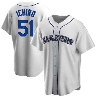 Men's Ichiro Suzuki Seattle Mariners Replica White Home Cooperstown Collection Jersey