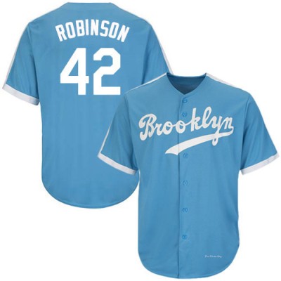 Men's Jackie Robinson Los Angeles Dodgers Replica Light Blue Throwback Jersey