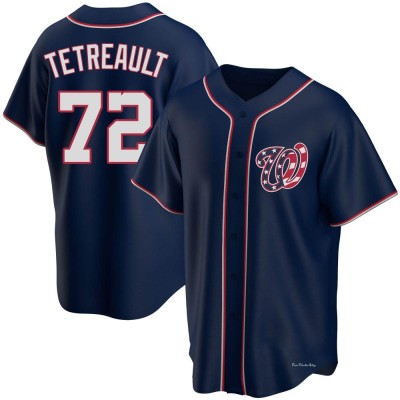 Men's Jackson Tetreault Washington Nationals Replica Navy Alternate Team Jersey