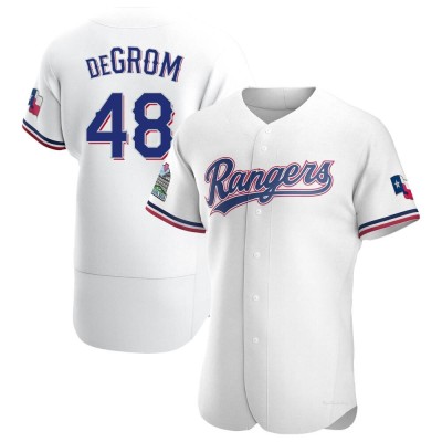 Men's Jacob deGrom Texas Rangers Authentic White Home Jersey