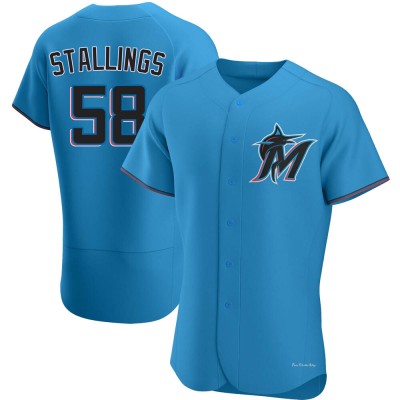 Men's Jacob Stallings Miami Marlins Authentic Blue Alternate Jersey