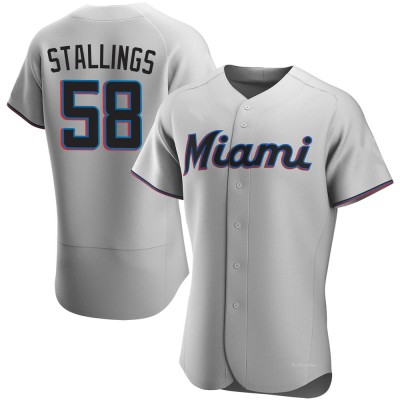 Men's Jacob Stallings Miami Marlins Authentic Gray Road Jersey