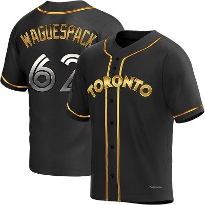 Men's Jacob Waguespack Toronto Blue Jays Replica Black Golden Alternate Jersey