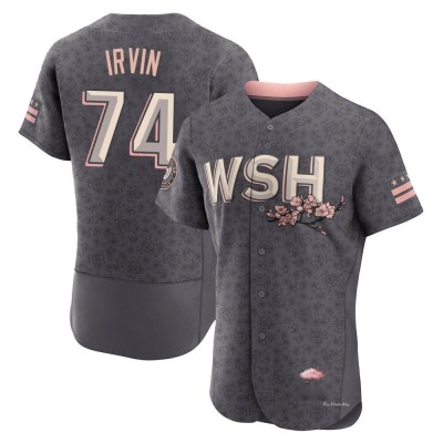 Men's Jake Irvin Washington Nationals Authentic Gray 2022 City Connect Jersey