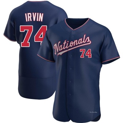 Men's Jake Irvin Washington Nationals Authentic Navy Alternate Jersey