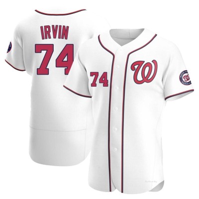 Men's Jake Irvin Washington Nationals Authentic White Home Jersey