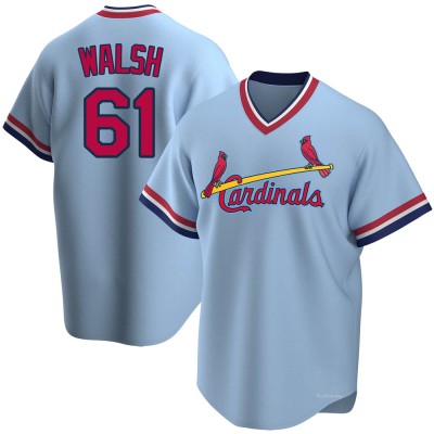 Men's Jake Walsh St. Louis Cardinals Replica Light Blue Road Cooperstown Collection Jersey