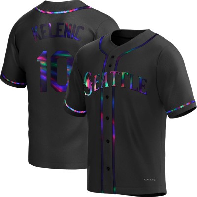 Men's Jarred Kelenic Seattle Mariners Replica Black Holographic Alternate Jersey