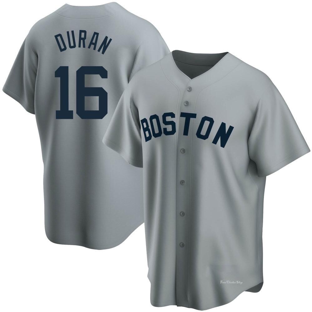Men's Jarren Duran Boston Red Sox Replica Gray Road Cooperstown Collection Jersey
