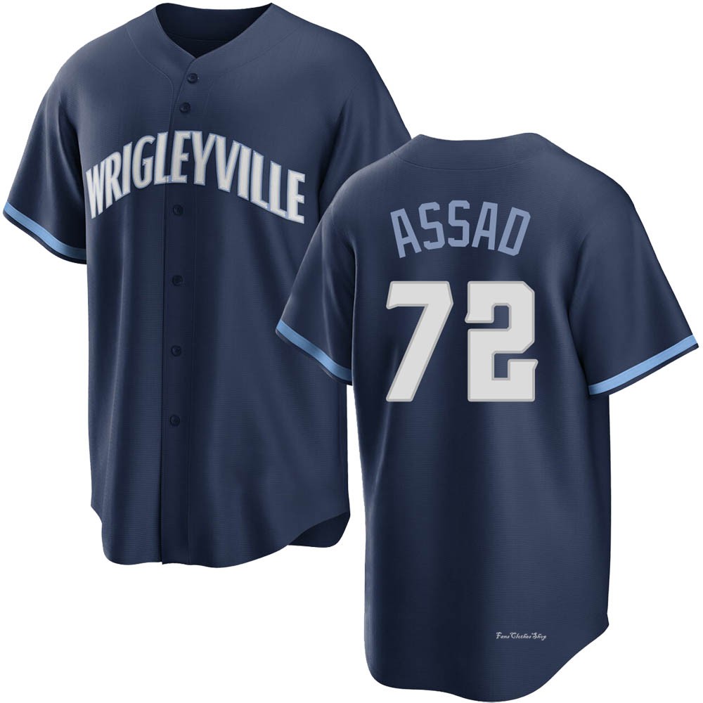 Men's Javier Assad Chicago Cubs Replica Navy 2021 City Connect Jersey