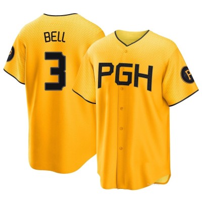 Men's Jay Bell Pittsburgh Pirates Replica Gold 2023 City Connect Jersey