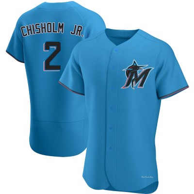 Men's Jazz Chisholm Jr. Miami Marlins Authentic Blue Alternate Jersey