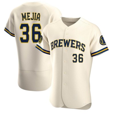 Men's J.C. Mejia Milwaukee Brewers Authentic Cream Home Jersey