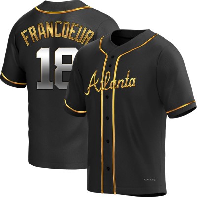 Men's Jeff Francoeur Atlanta Braves Replica Black Golden Alternate Jersey