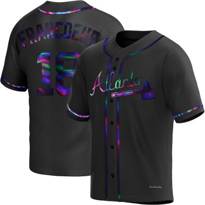 Men's Jeff Francoeur Atlanta Braves Replica Black Holographic Alternate Jersey