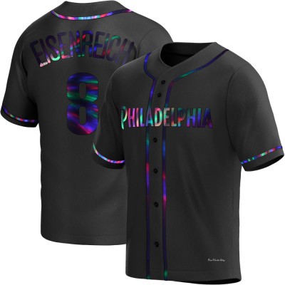 Men's Jim Eisenreich Philadelphia Phillies Replica Black Holographic Alternate Jersey