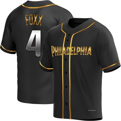 Men's Jimmy Foxx Philadelphia Phillies Replica Black Golden Alternate Jersey