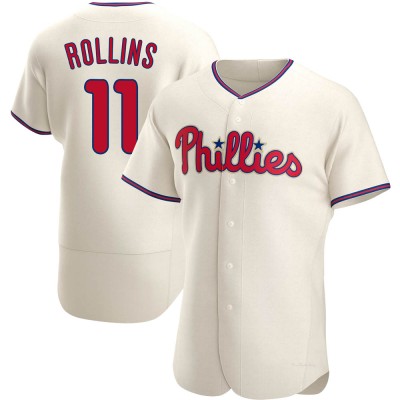 Men's Jimmy Rollins Philadelphia Phillies Authentic Cream Alternate Jersey