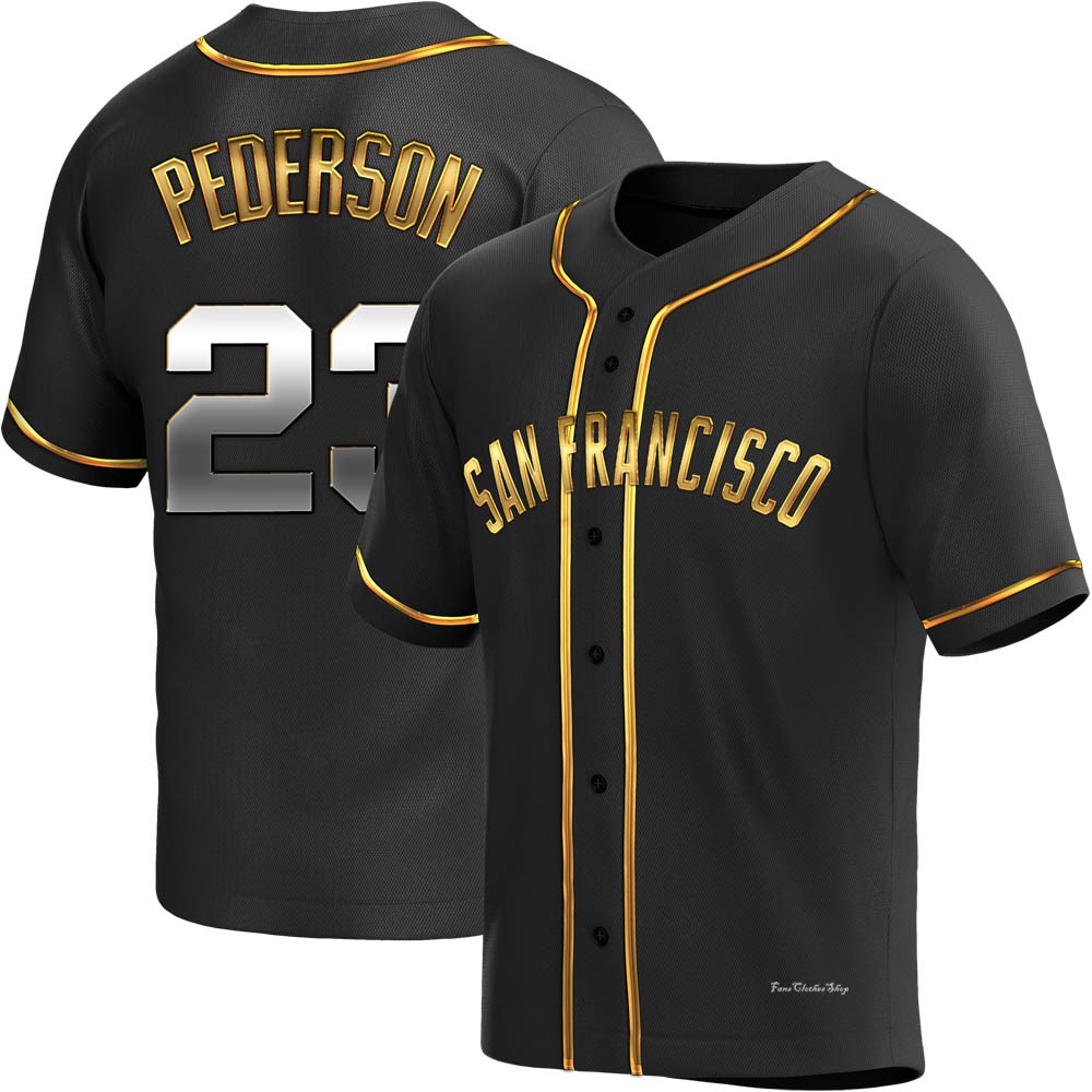 Men's Joc Pederson San Francisco Giants Replica Black Golden Alternate Jersey